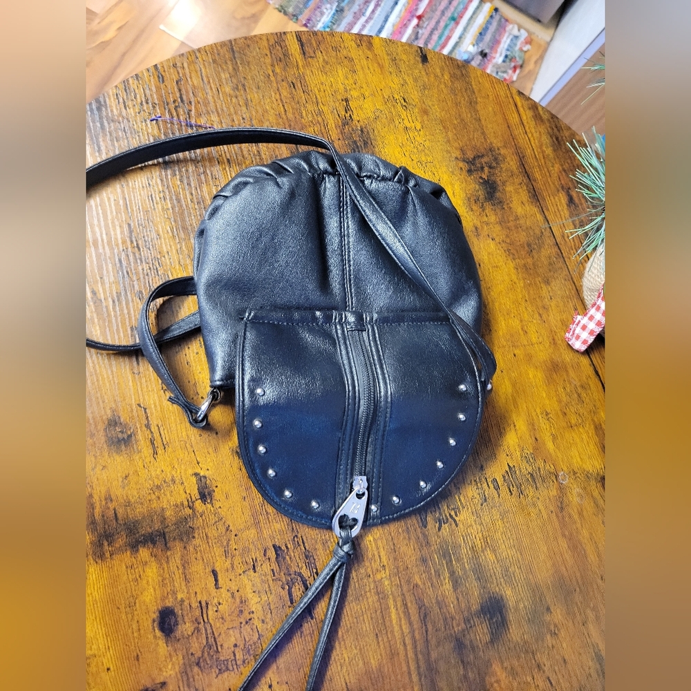 Betsey Johnson Betseyville studded motto style crossbody-black - Picture 9 of 13
